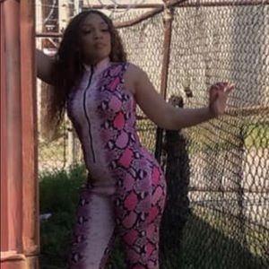 Snake print to the knee one piece short set,